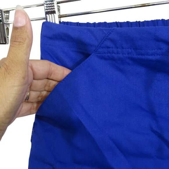Spread Good Cheer Royal Blue Scrub Pants Bootcut Women Size S TALL With Pockets - Picture 3 of 13